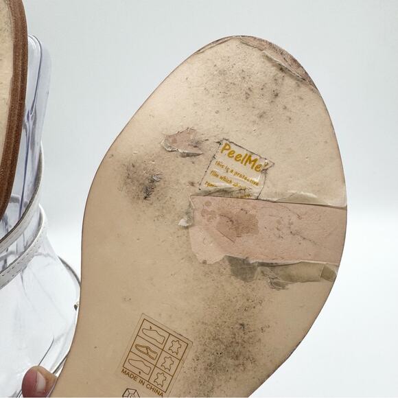 RAYE x Revolve Void Strappy Ankle Wrap Thong Sandal in White Size 8.5 Minimalist - Picture 14 of 16